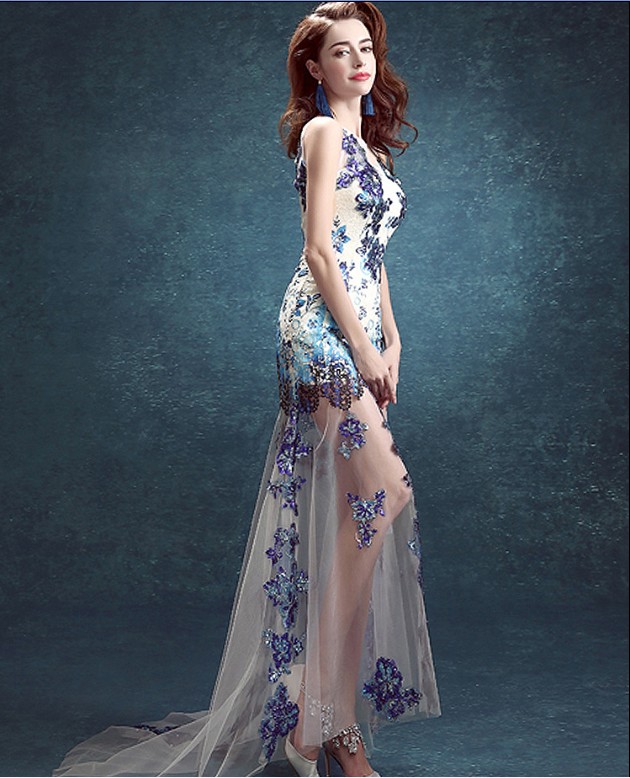 WD3001 porcelain wedding dress